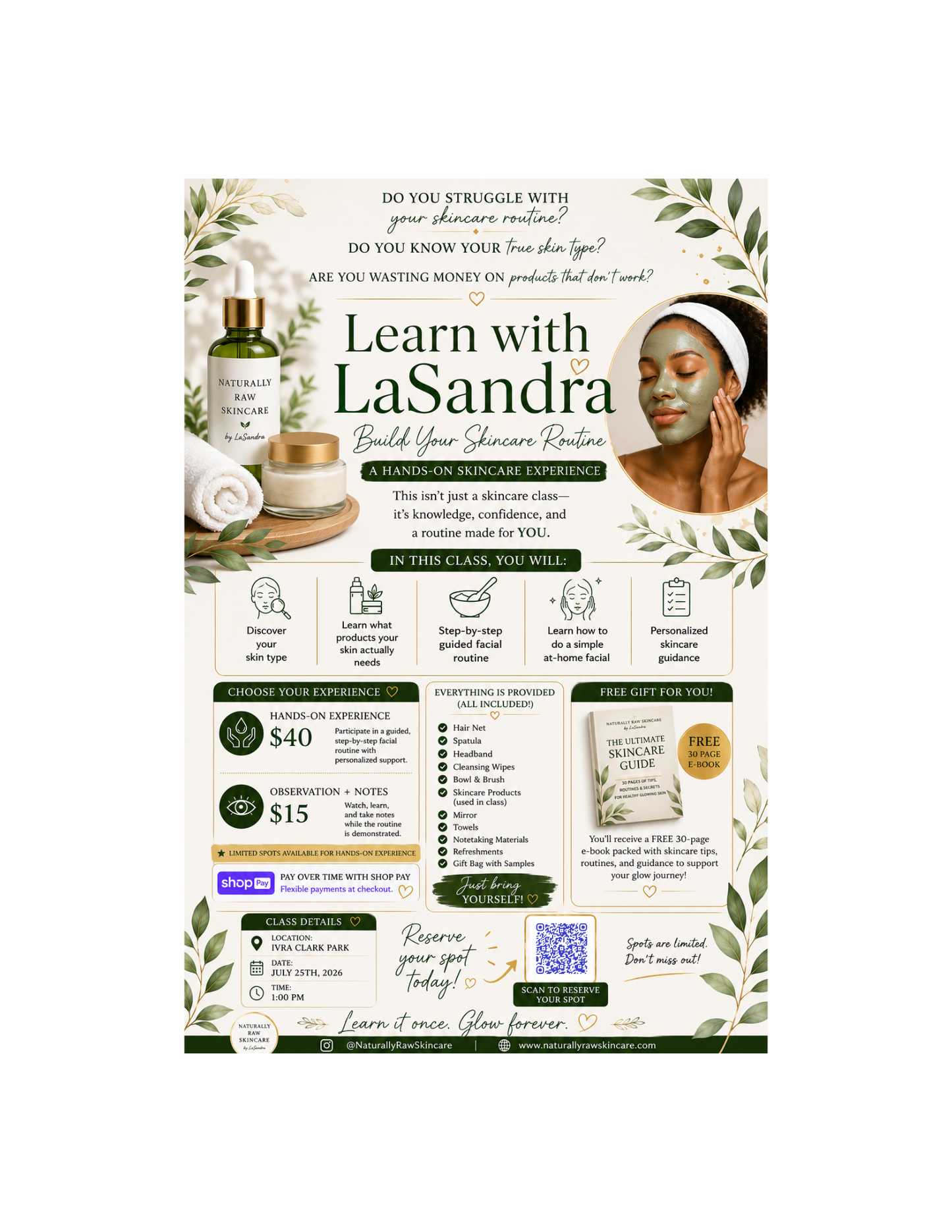 Build Your Skincare Routine Class