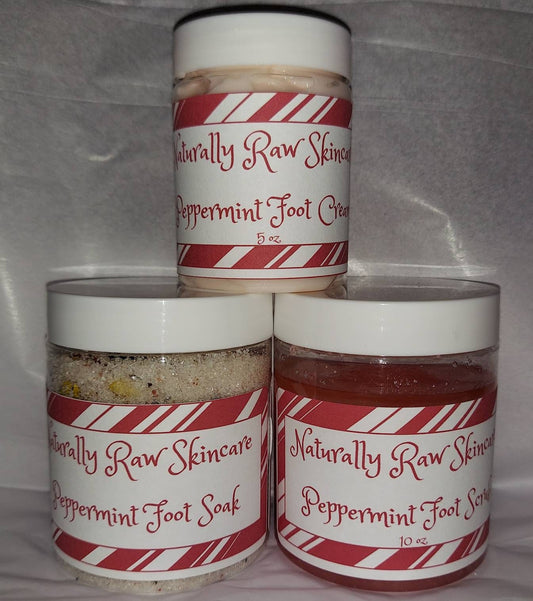 Peppermint Foot Care Kit – Soak, Scrub & Cream for Dry Feet